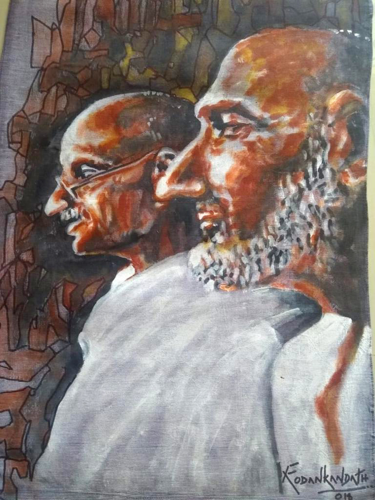 Mahatma Gandhi with Frontier Gandhi, Khan Abdul Ghaffar Khan.