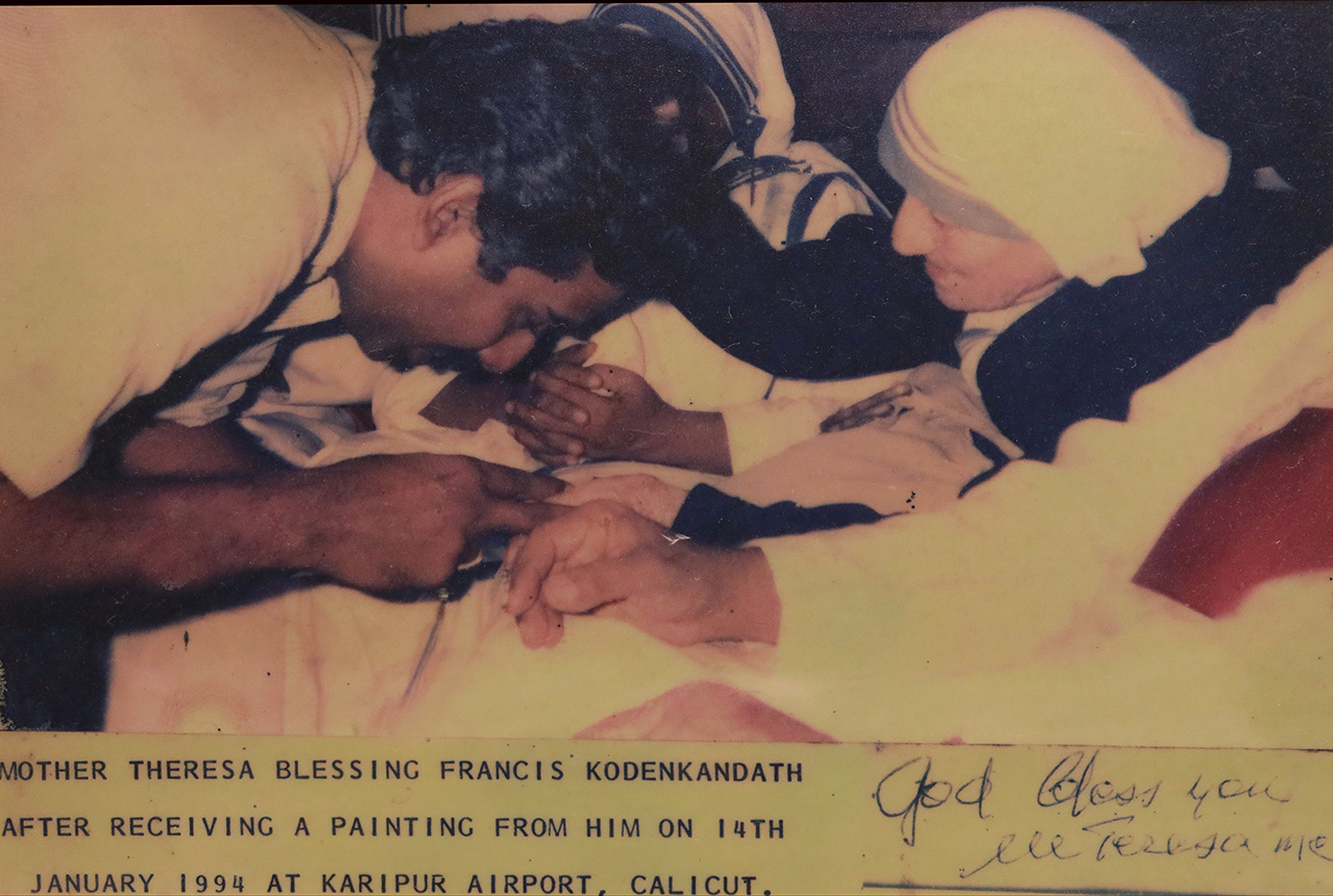 The  ‘The mother 1’ titled painting presented to St Mother Teresa