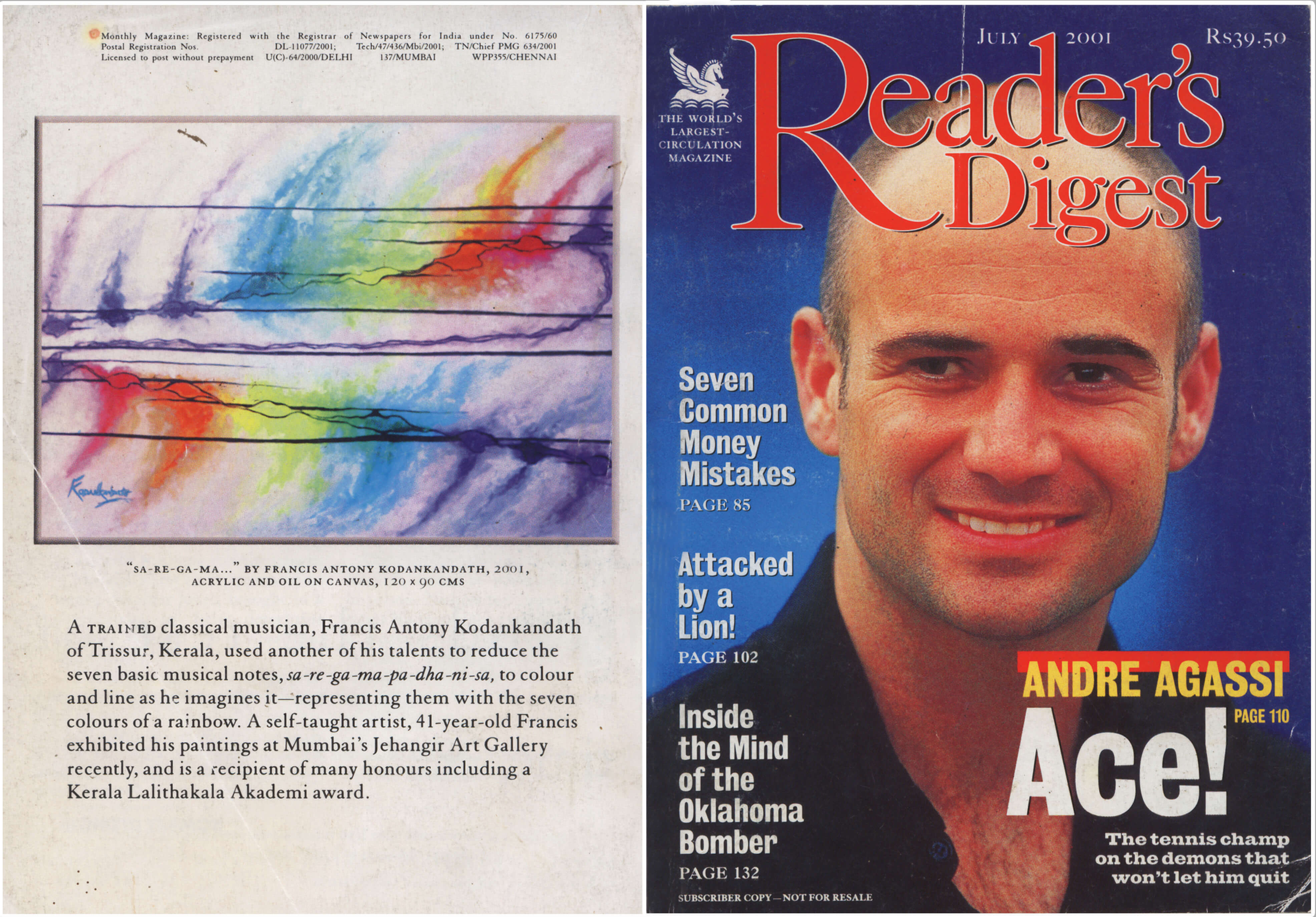 Reader's Digest Cover Page Painted by Francis Antony Kodankandath