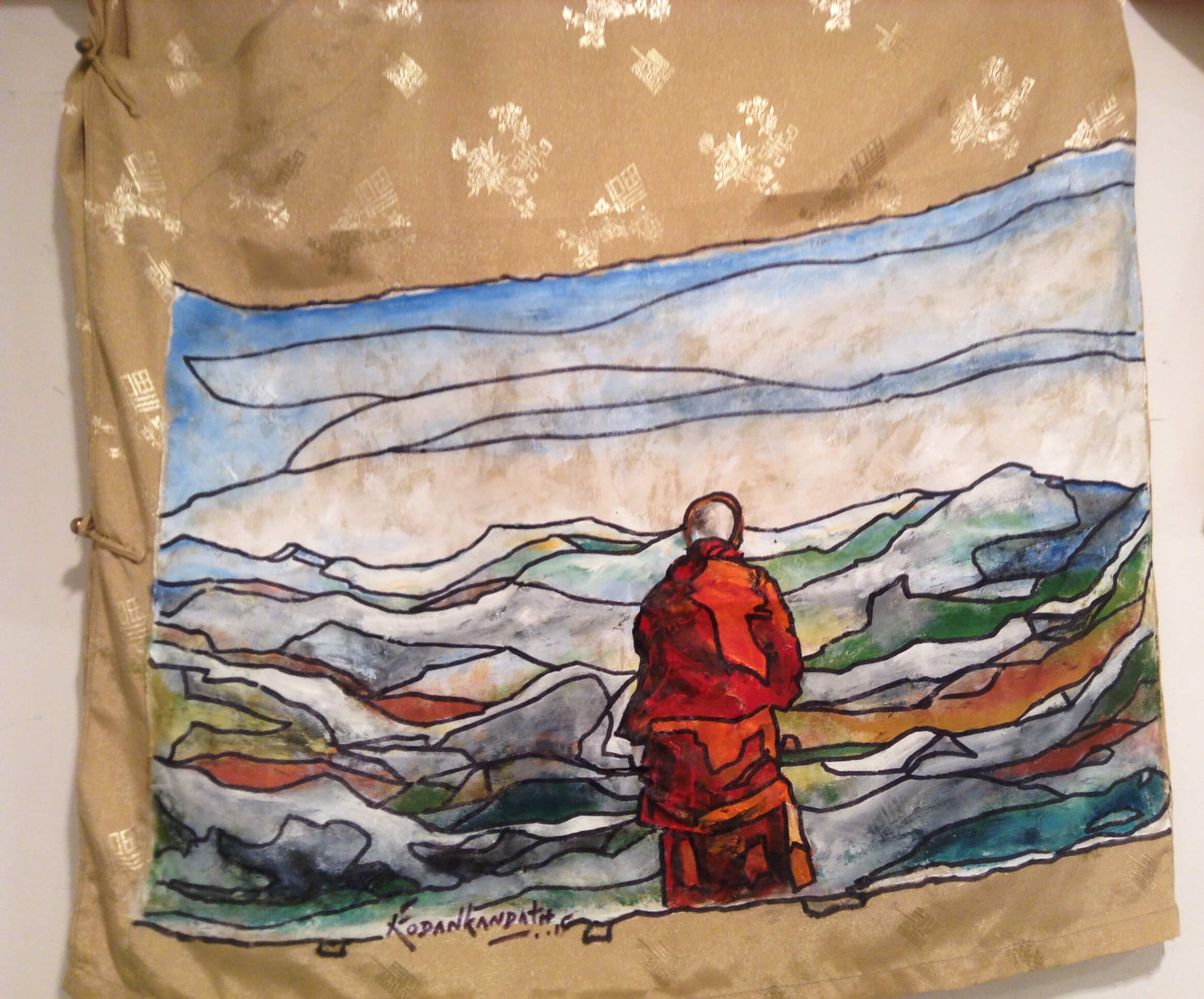 Artist Kodankandath painted this artwork and presented to HH The Dalai Lama on the 69th birthday